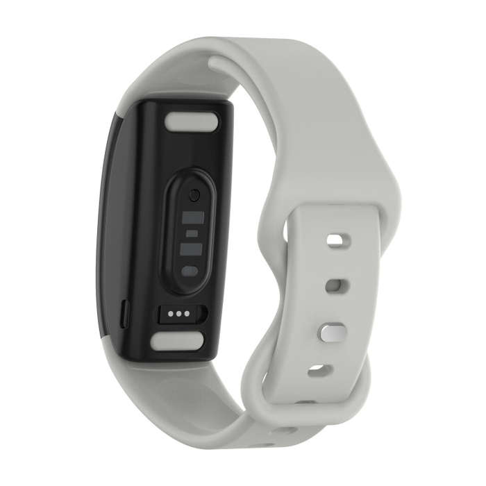 For Amazon Halo View Silicone Butterfly Buckle Watch Band, Size:L(Rock Grey)