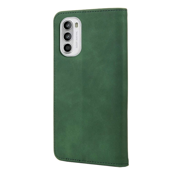 For Motorola Moto G52 Skin Feel Splicing Leather Phone Case(Green)