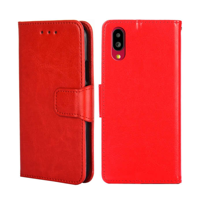 For Sharp Simple Sumaho 6-A201SH Crystal Texture Leather Phone Case(Red)