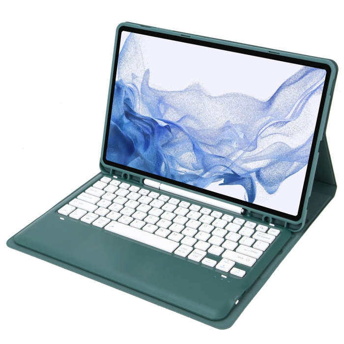 T800B Pen Slot Detachable Bluetooth Keyboard Leather Tablet Case For Samsung Galaxy Tab S8+/S7+/S...