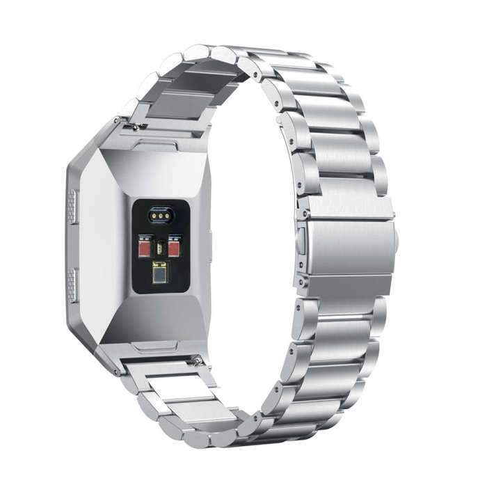 For FITBIT Ionic Stainless Steel Watch Band(Silver)