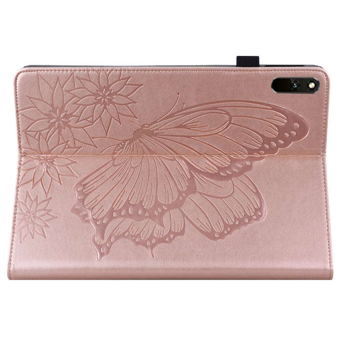 For Huawei MatePad 11 2021 Big Butterfly Embossed Leather Tablet Case(Rose Gold)