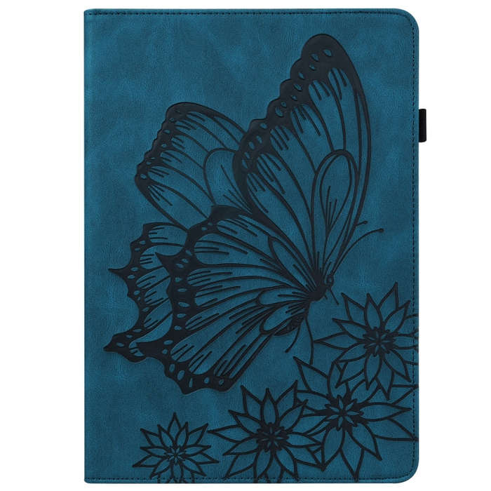 For Huawei MatePad T 10s Big Butterfly Embossed Leather Tablet Case(Blue)