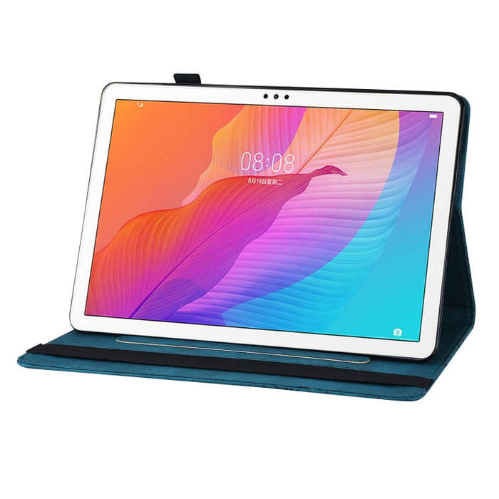 For Huawei MatePad T 10s Big Butterfly Embossed Leather Tablet Case(Blue)