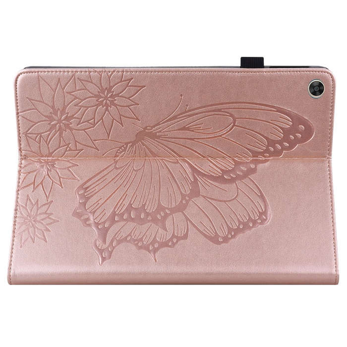 For Huawei MatePad T 10s Big Butterfly Embossed Leather Tablet Case(Rose Gold)