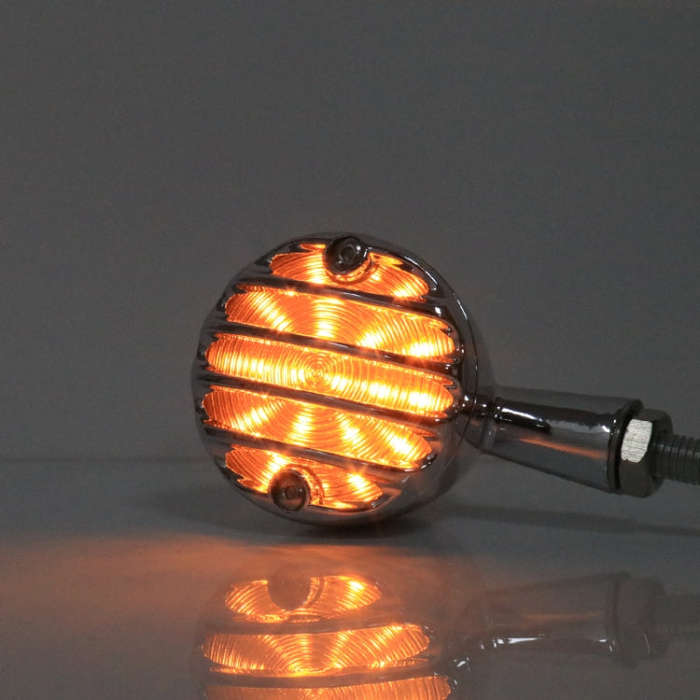 HP-Z056 1 Pair Retro Motorcycle Modified LED Turn Signal for Harley(Silver)
