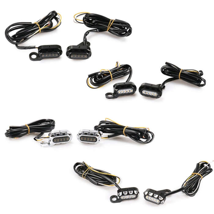 HP-Z058 Motorcycle Modified Rearview Mirror LED Turn Signal Light for Harley Sportsters XL 883 / ...