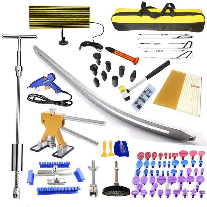N4 107 in 1 Car Paintless Dent Removal Fender Damage Repair Puller Lifter, Plug Type:EU Plug