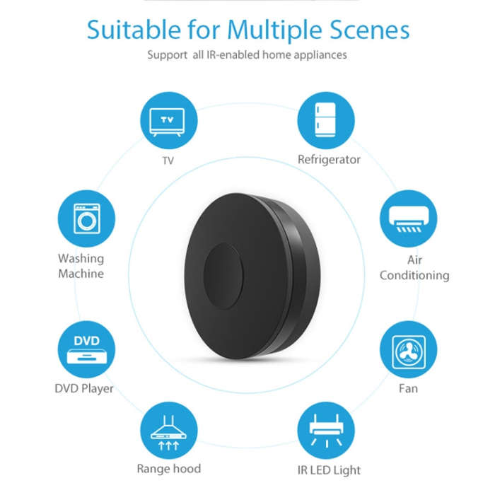 NEO NAS-IR02W WiFi IR Remotc Control Support Amazon Alexa / Google Home(Black)