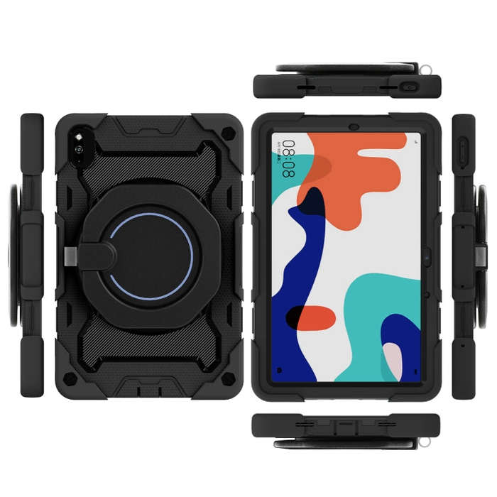 For Huawei MatePad 10.4 Armor Contrast Color Silicone + PC Tablet Case(Black)