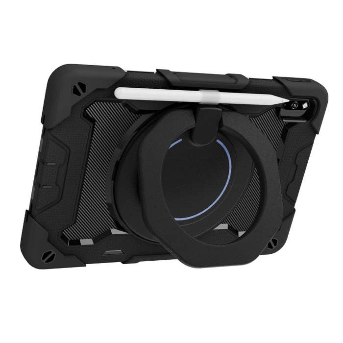For Huawei MatePad 10.4 Armor Contrast Color Silicone + PC Tablet Case(Black)