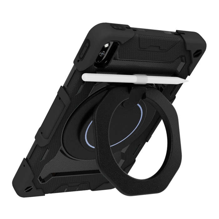For Huawei MatePad 10.4 Armor Contrast Color Silicone + PC Tablet Case(Black)