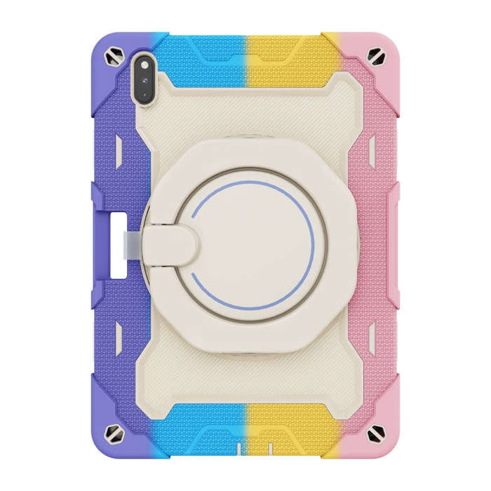 For Huawei Matepad Pro 10.8 Armor Contrast Color Silicone + PC Tablet Case(Colorful Pink)