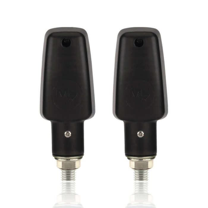 2 PCS PE-ZS102 Motorcycle Retro Style Turn Signal Light(Black + Yellow Light Shell)
