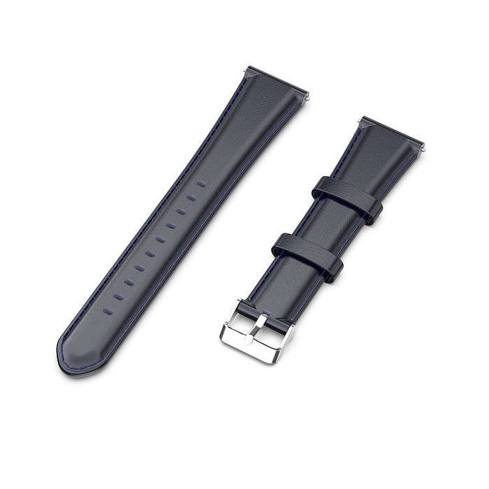 For ID205 / Willful SW021 19mm Oil Wax Leather Watch Band(Navy Blue)