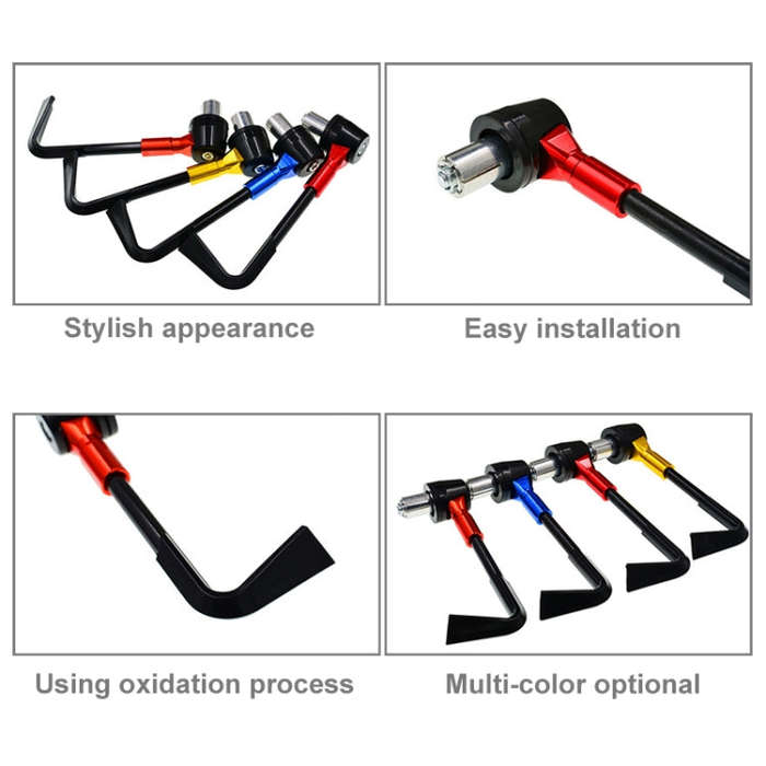2 PCS Universal 22mm Shockproof Protection Rod CNC Horn Shape Handbrake Motorcycle Modification A...