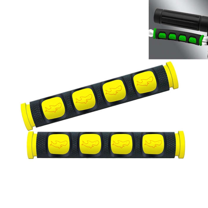 2 PCS Motorcycle Modification Accessories PVC Horn ShapeHand Grip Cover Handlebar Set(Yellow)