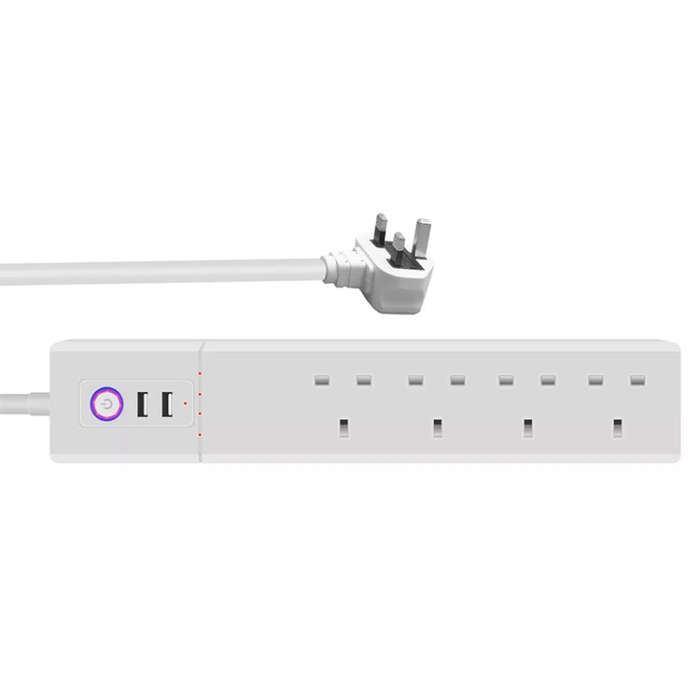 WiFi 16A SM-SO306-K 4 Holes + 2 USB Multi-purpose Smart Power Strip, UK Plug