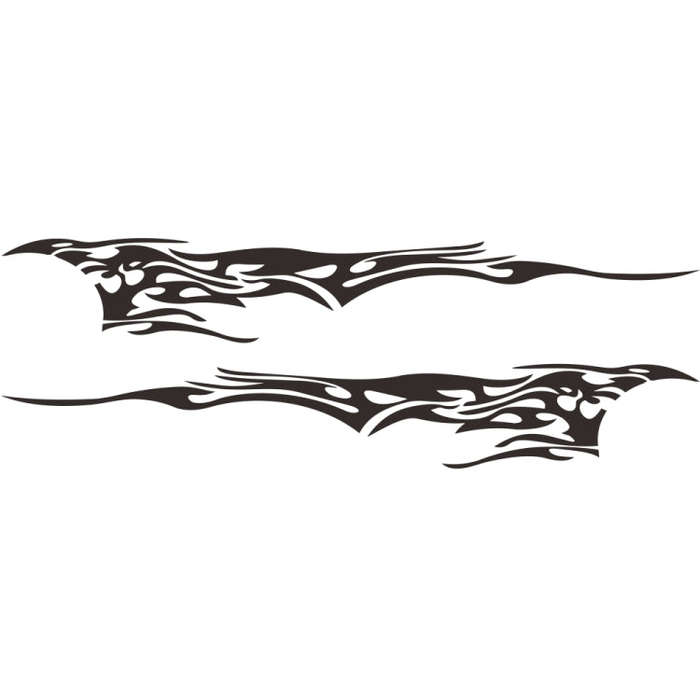 2 PCS/Set D-144 Fire Element Pattern Car Modified Decorative Sticker(Black)