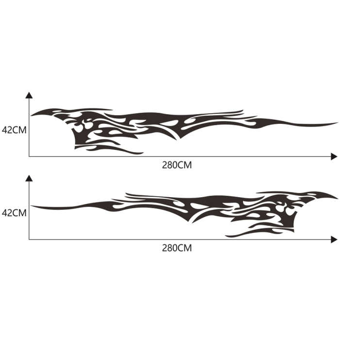 2 PCS/Set D-144 Fire Element Pattern Car Modified Decorative Sticker(Black)