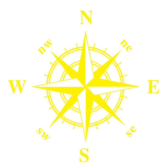 D-366 Compass Pattern Car Modified Decorative Sticker(Yellow)
