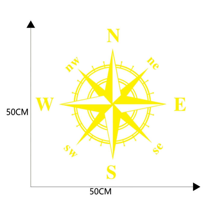 D-366 Compass Pattern Car Modified Decorative Sticker(Yellow)