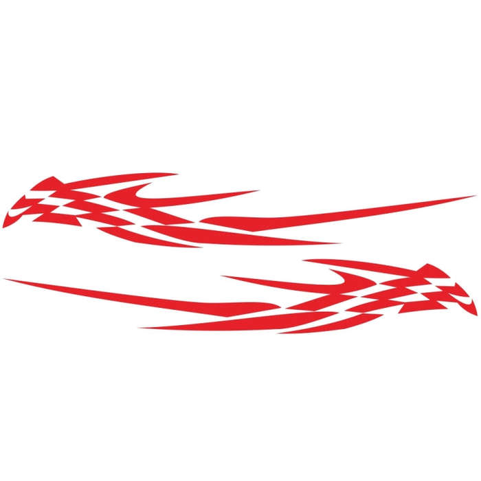 2 PCS/Set D-468 Checkered Totem Pattern Car Modified Decorative Sticker(Red)