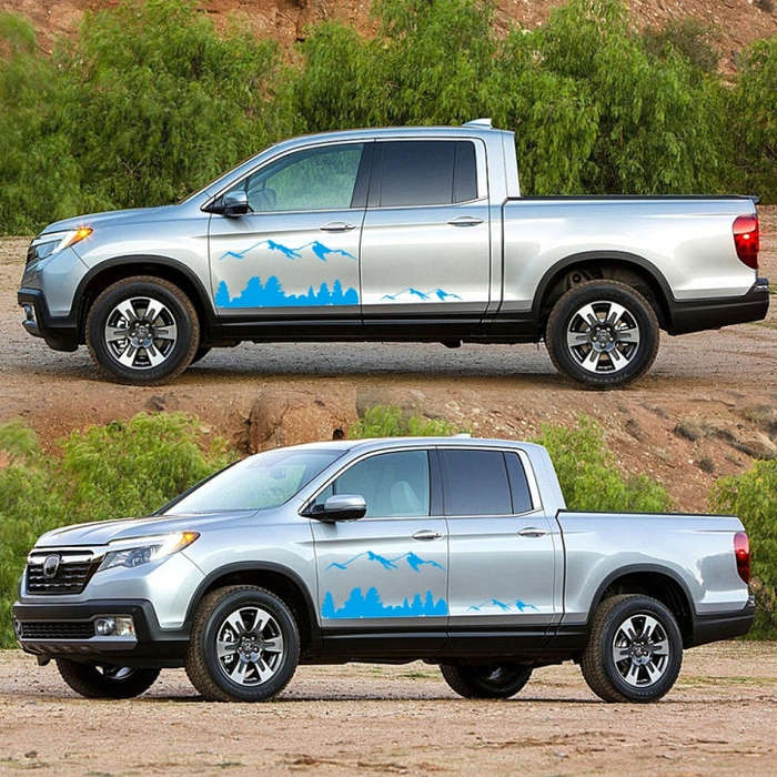 2 PCS/Set D-684 Mountain Totem Pattern Car Modified Decorative Sticker(Blue)