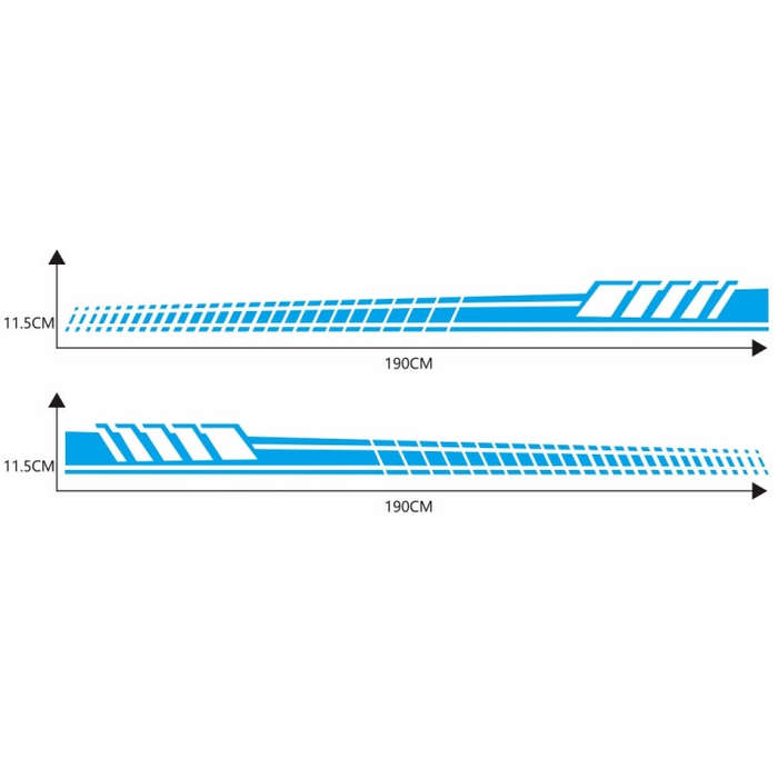 2 PCS/Set D-707 Striped Totem Pattern Car Modified Decorative Sticker(Blue)