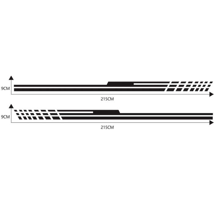 D-730 Stripe Pattern Car Modified Decorative Sticker(Black)
