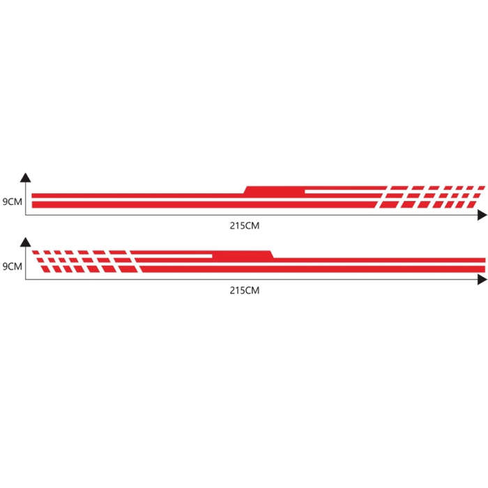 D-730 Stripe Pattern Car Modified Decorative Sticker(Red)