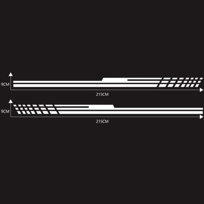 D-730 Stripe Pattern Car Modified Decorative Sticker(White)