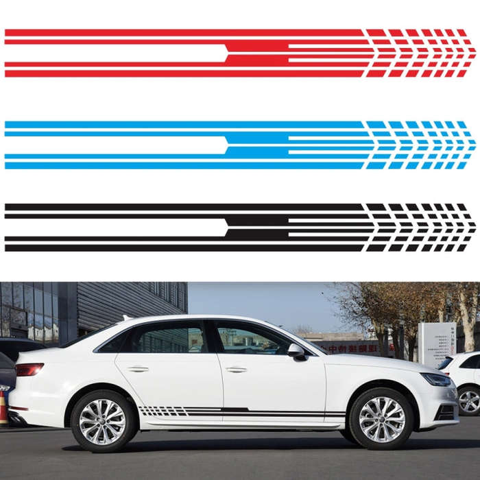 D-730 Stripe Pattern Car Modified Decorative Sticker(White)