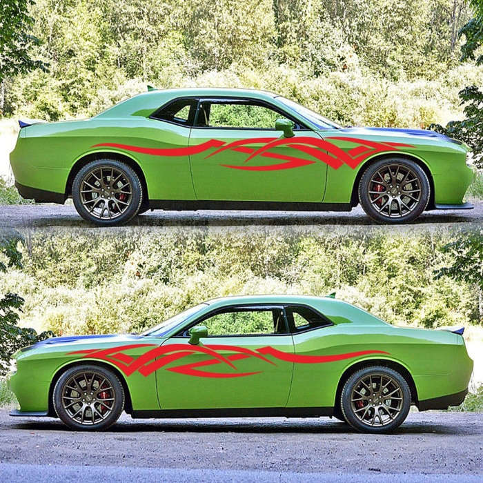 2 PCS/Set D-731 Totem Pattern Car Modified Decorative Sticker(Red)