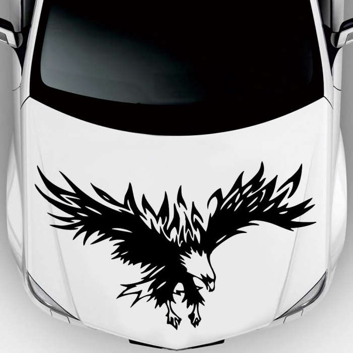 D-733 Eagle Pattern Car Modified Hood Decorative Sticker(Black)