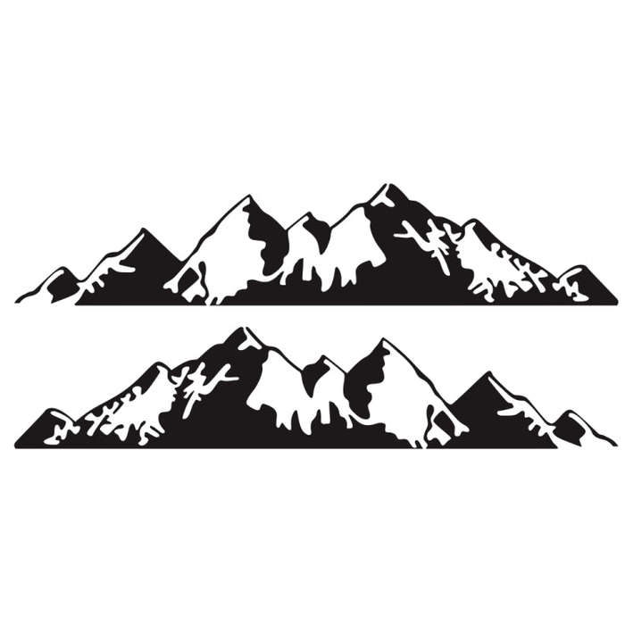 2 PCS/Set D-750 Mountain Pattern Car Modified Decorative Sticker(Black)