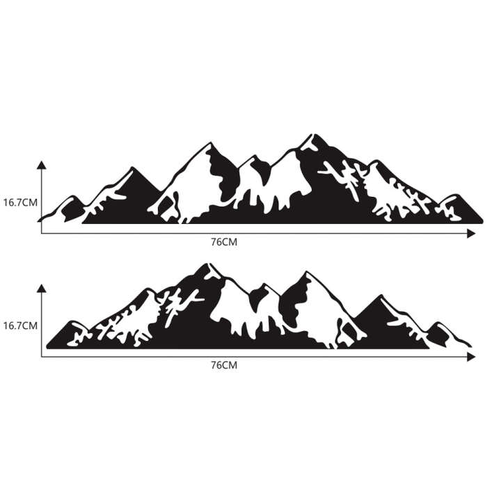 2 PCS/Set D-750 Mountain Pattern Car Modified Decorative Sticker(Black)