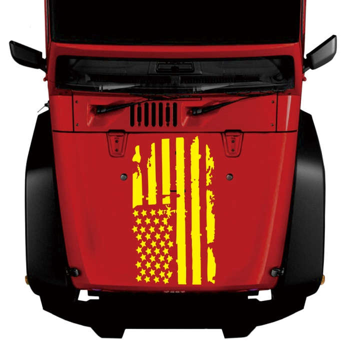 D-778 American Flag Pattern Car Modified Decorative Sticker(Yellow)