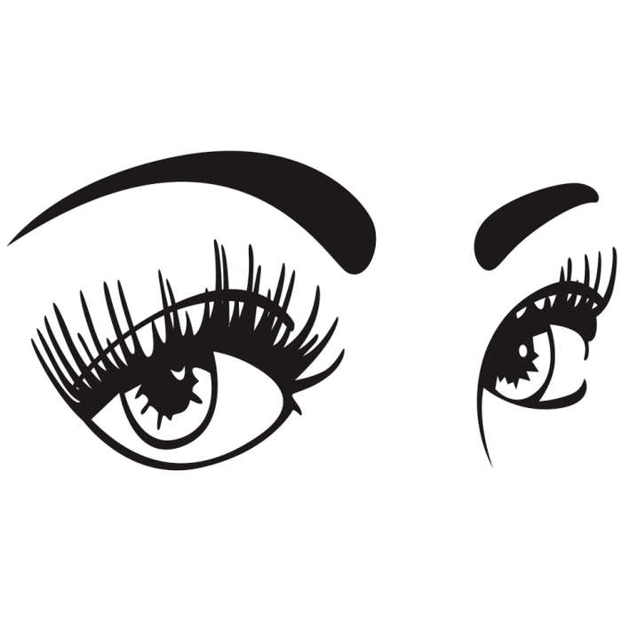 D-821 Beauty Eyes Pattern Car Modified Decorative Sticker(Black)