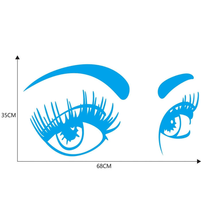 D-821 Beauty Eyes Pattern Car Modified Decorative Sticker(Blue)