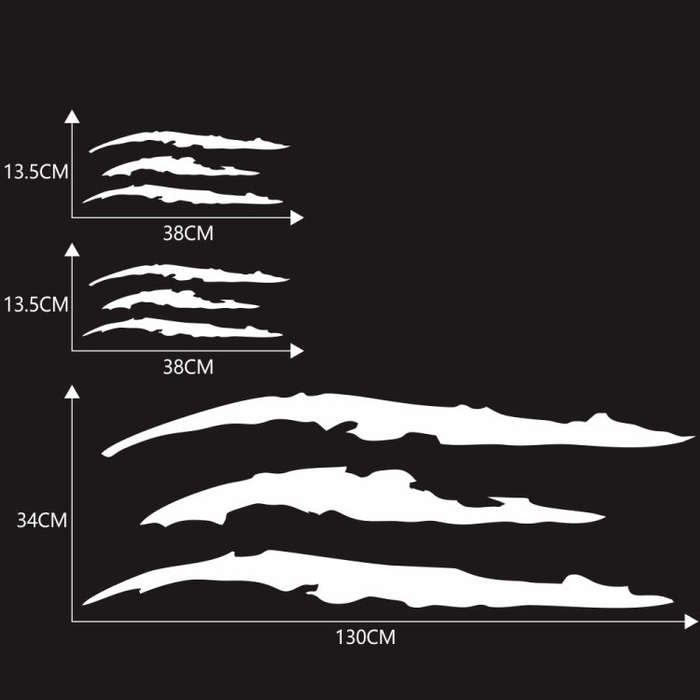 D-865 Claw Scratches Pattern Car Modified Decorative Sticker(White)