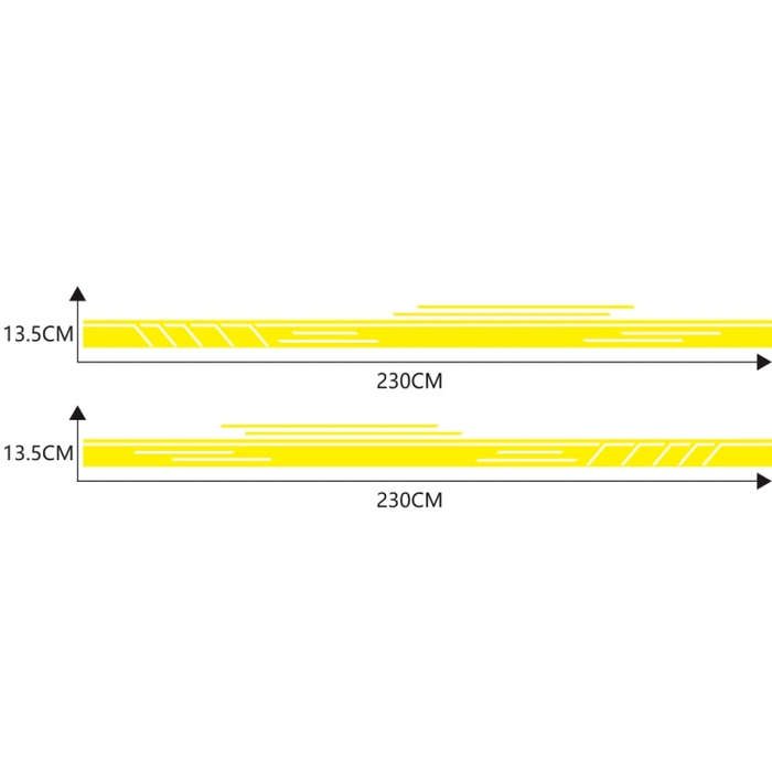 2 PCS/Set D-932 Stripe Pattern Car Modified Decorative Sticker(Yellow)