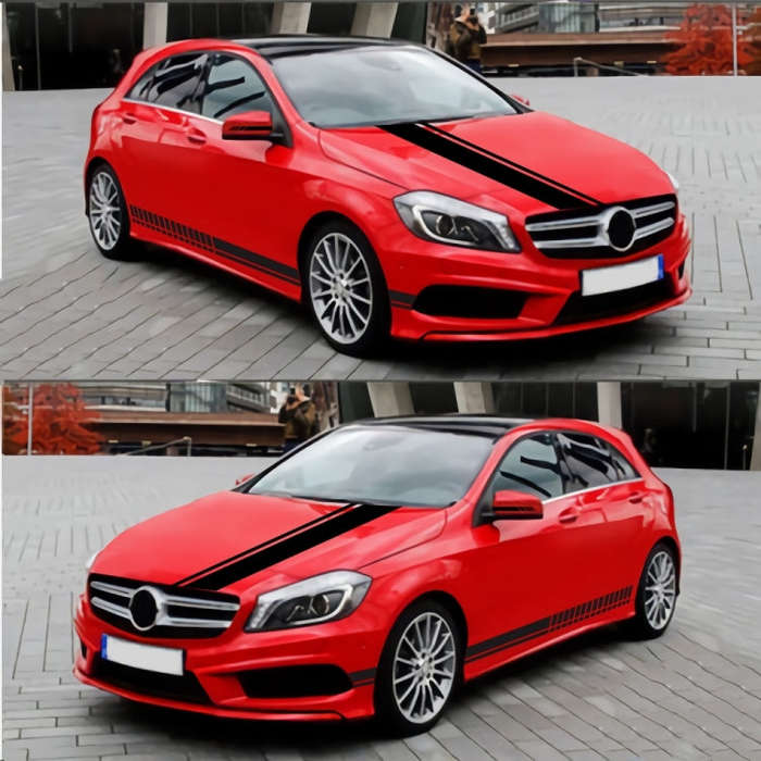 D-936 Stripe Pattern Car Modified Decorative Sticker(Black)