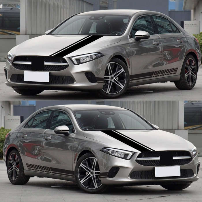 D-936 Stripe Pattern Car Modified Decorative Sticker(Black)