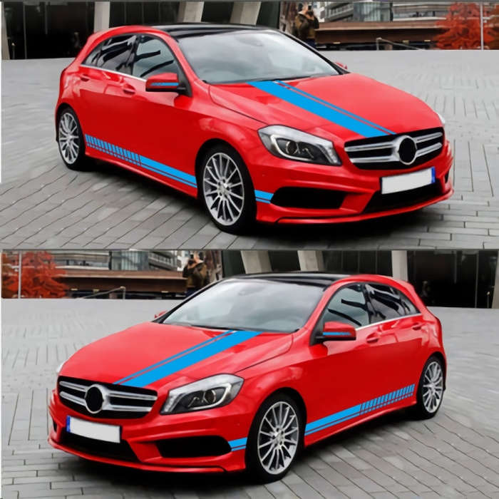 D-936 Stripe Pattern Car Modified Decorative Sticker(Blue)