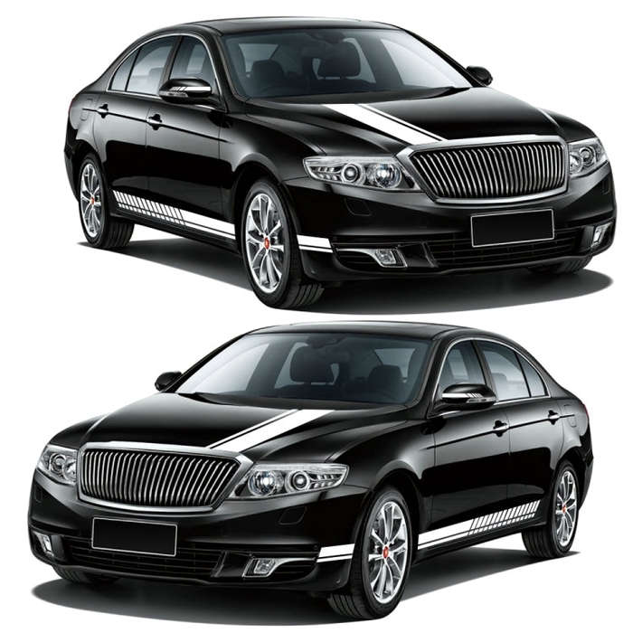 D-936 Stripe Pattern Car Modified Decorative Sticker(White)