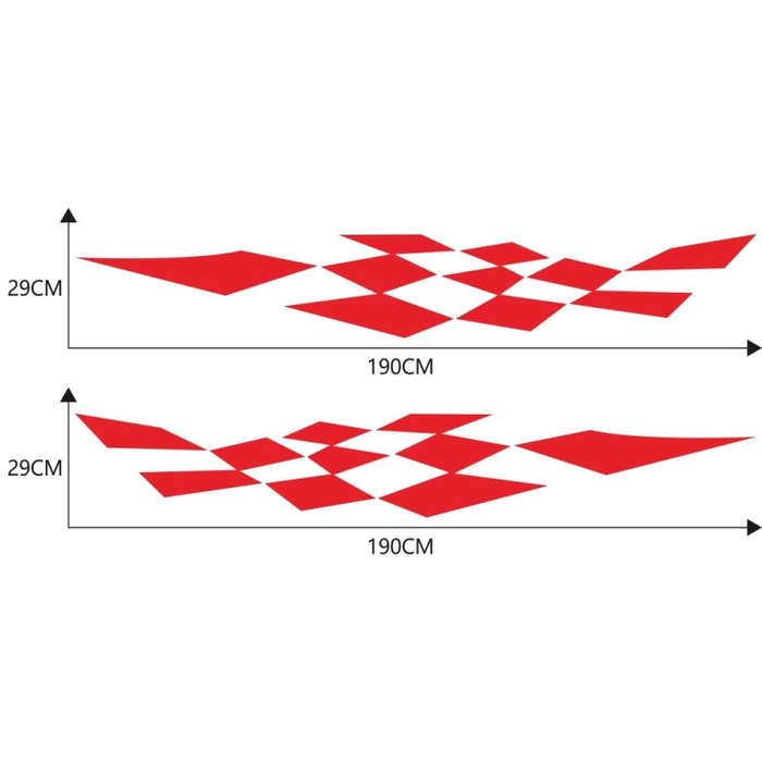 2 PCS/Set D-943 Checkered Flag Pattern Car Modified Decorative Sticker(Red)