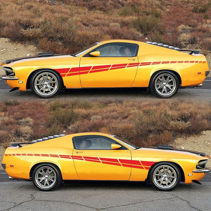 2 PCS/Set D-961 Checkered Flag Pattern Car Modified Decorative Sticker(Red)