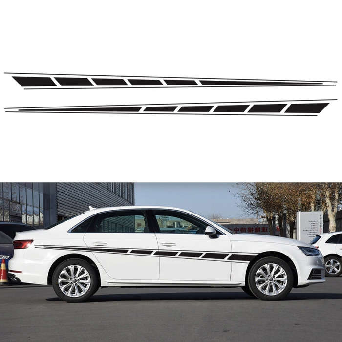 2 PCS/Set D-970 Checkered Flag Pattern Car Modified Decorative Sticker(Black)