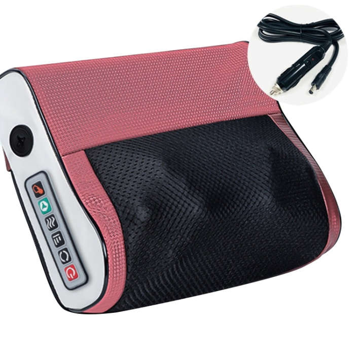 Multifunctional Hot Compress Neck Massager Car Cervical Spine Massage Pillow(Red Six Keys)